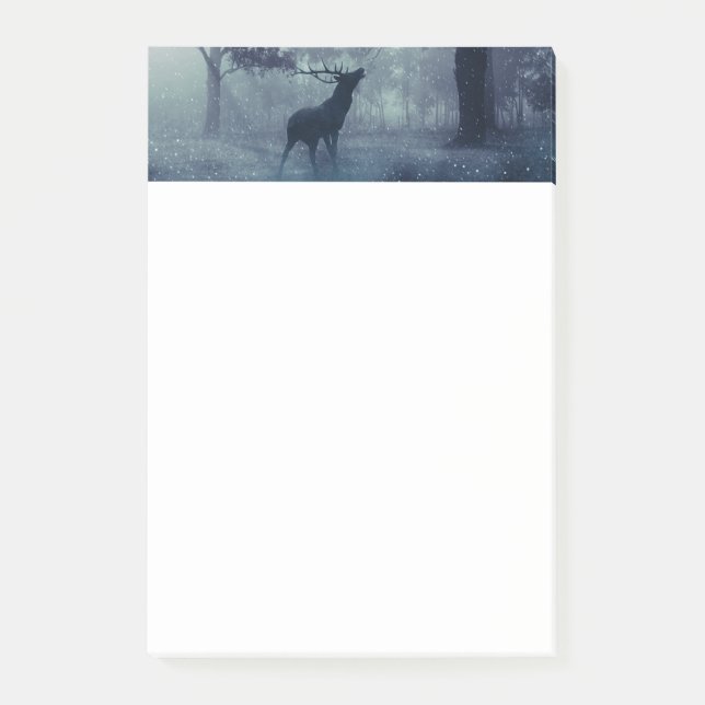 Deer with Antlers in a Shadowy Forest Post-it Notes (Front)