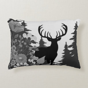 Deer with Big Rack Out of Forest  Accent Pillow