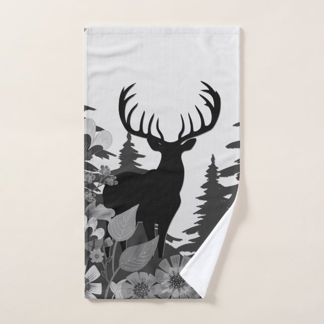 Deer with Big Rack Out of Forest  Bath Towel Set (Hand Towel)