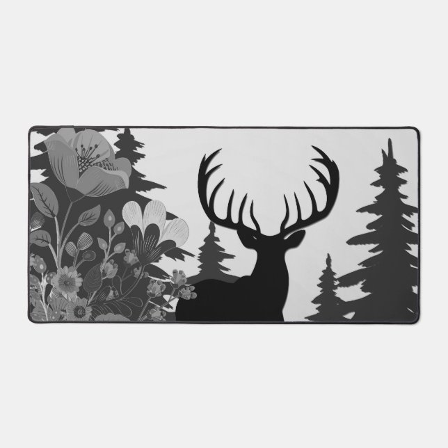 Deer with Big Rack Out of Forest  Desk Mat (Front)