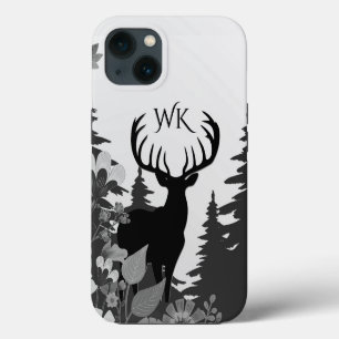 Deer with Big Rack Out of Forest Monogram iPhone 13 Case