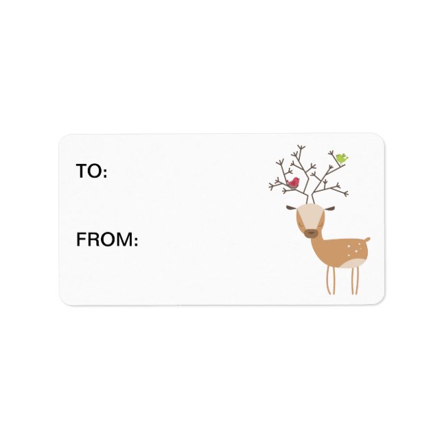 Deer with Birds Label (Front)