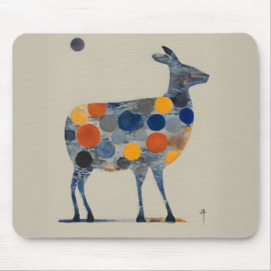 Deer with Coloured Circles Mouse Pad
