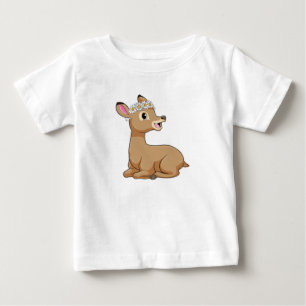 Deer with Daisy Flower Baby T-Shirt