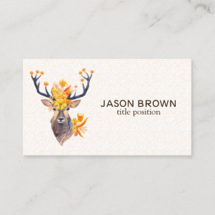Deer With Floral Horns Business Card