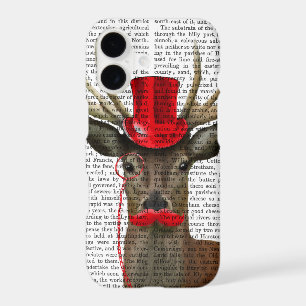 Deer with Red Top Hat and Moustache
