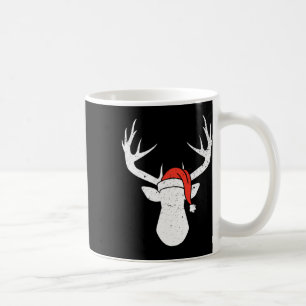 Deer With Santa Hat Christmas Pajama Hunting Gift Coffee Mug
