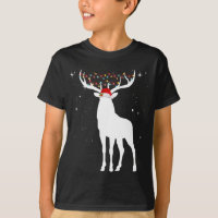 Deer With Santa Hat Lights Christmas Pajama Huntin