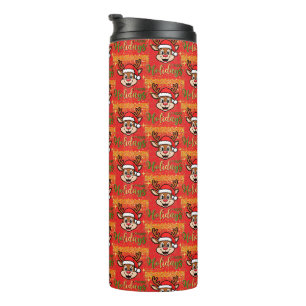 Deer with Santa's Hat Happy Holidays Thermal Tumbler