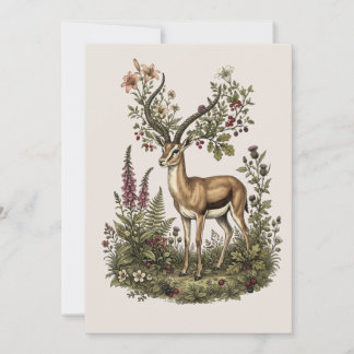 Deer with Wildflower  Invitation