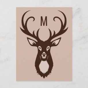 Deer with Your Monogram custom postcard