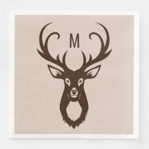 Deer with Your Monogram paper napkins