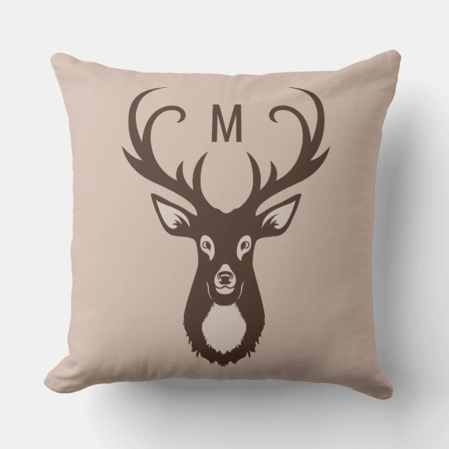 Deer with Your Monogram throw pillows (Front)