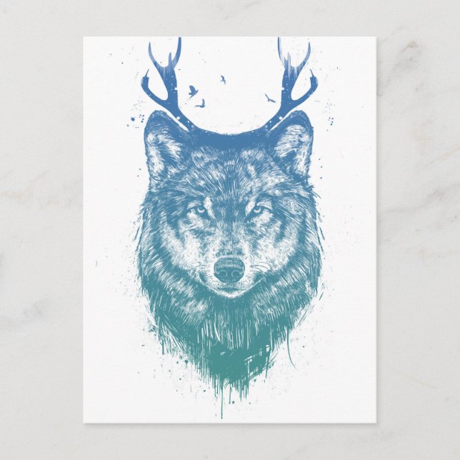 Deer wolf postcard (Front)