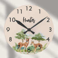 Deer woodland forest animals beige nursery