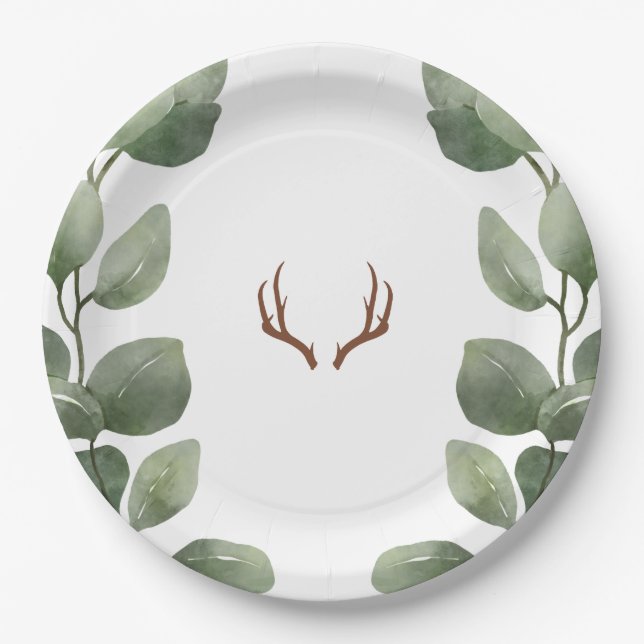 Deer Woodland Paper Plate (Front)