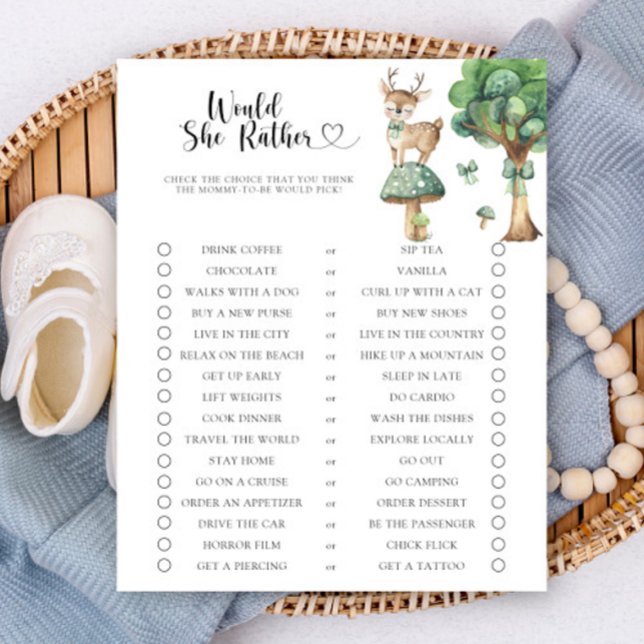 Deer Would She Rather Baby Shower Game (Creator Uploaded)