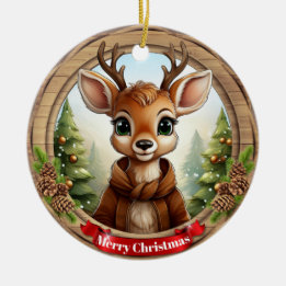 Deer Xmas Character Reindeer Animal Christmas  Cer Ceramic Ornament
