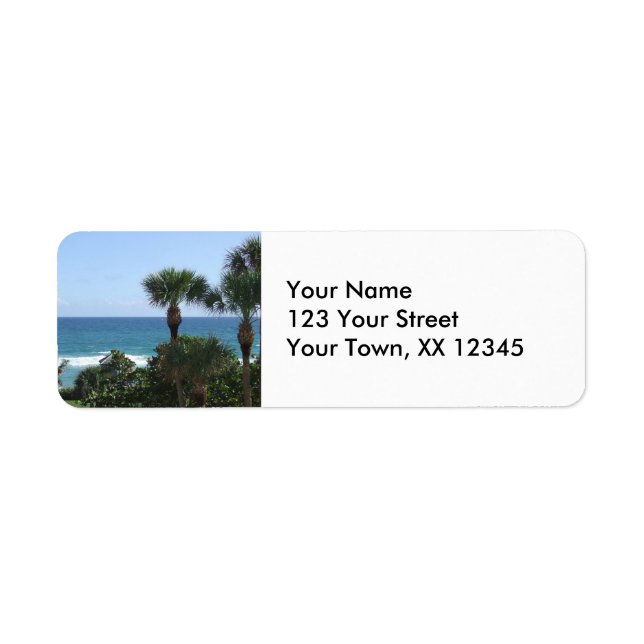 Deerfield Beach, FL Palm Trees Return Address Labe (Front)
