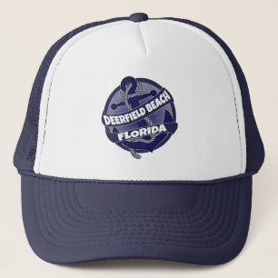Deerfield Beach Florida anchor swirl trucker hat