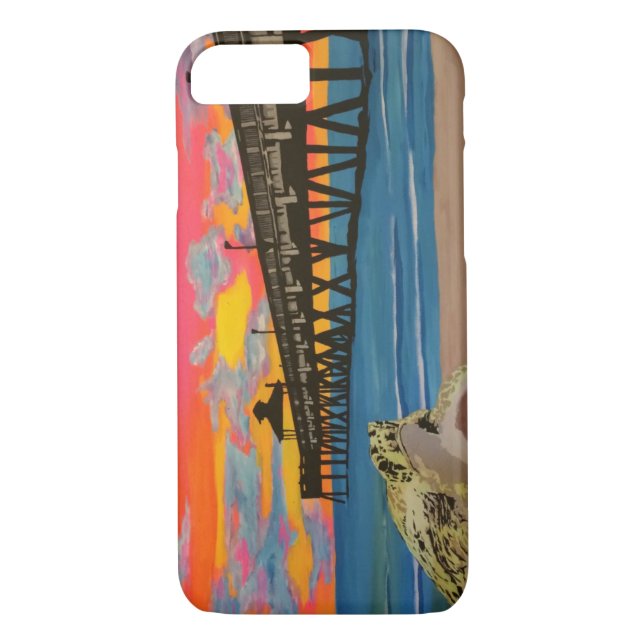Deerfield Beach Pier Pop! painting on a Case (Back)