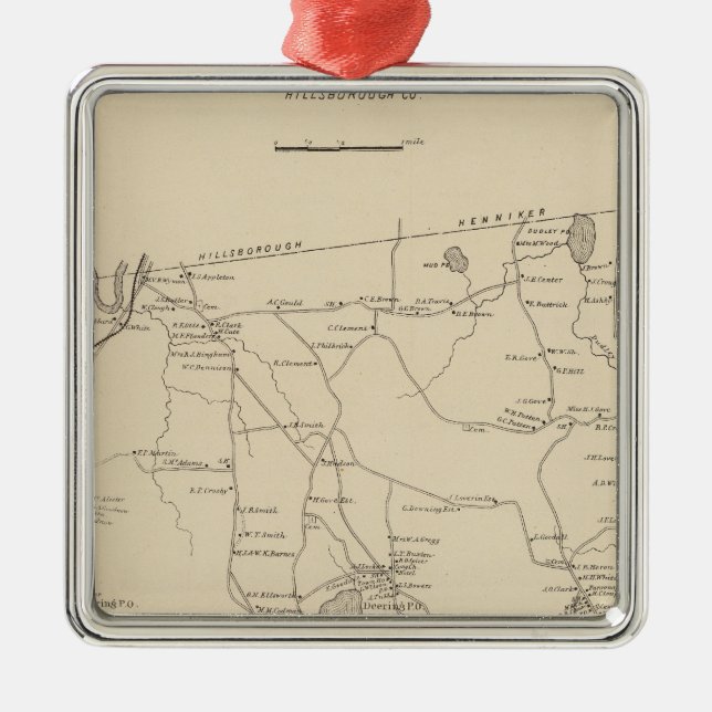 Deering, Hillsborough Co Metal Ornament (Front)