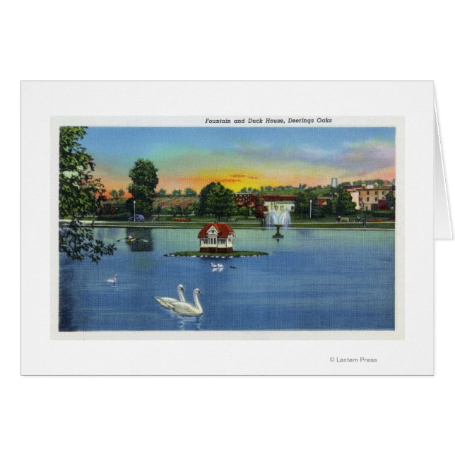 Deering Oaks Fontaine et Duck House View (Devant horizontal)