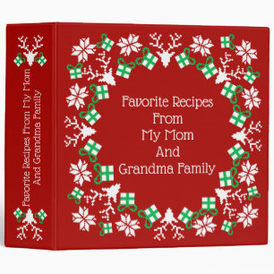 Deers And Gifts Ornaments Personalized Recipe Bind Binder