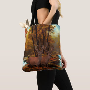 Deers By A Woodland Stream Tote Bag