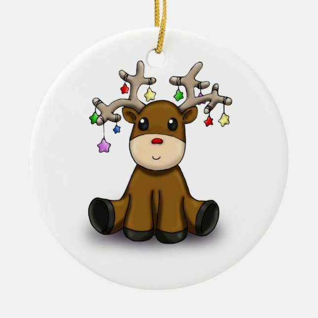 Deers Ceramic Ornament (Front)