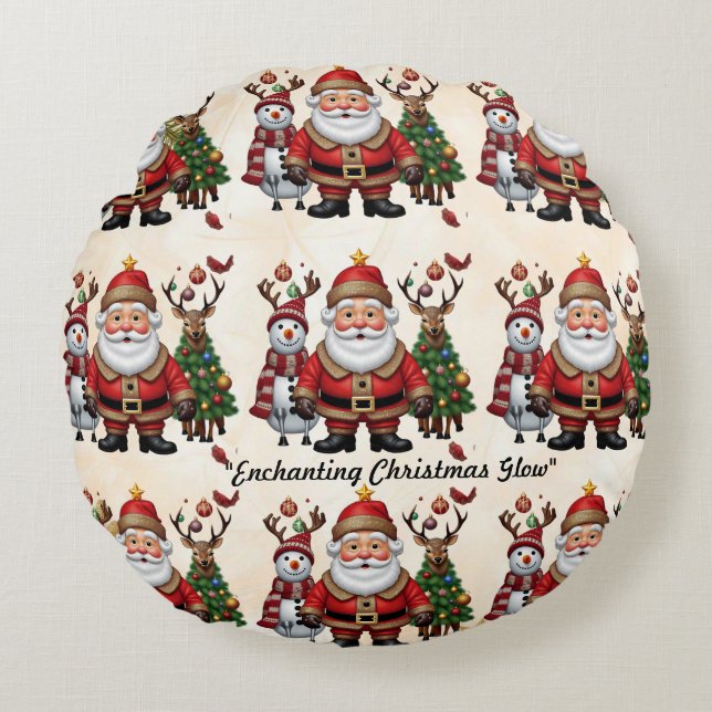 "Deer's Gift" Round Pillow (Front)