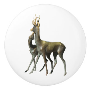 Deers in love ceramic knob