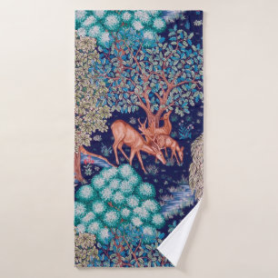 Deers in The Forest, William Morris Bath Towel