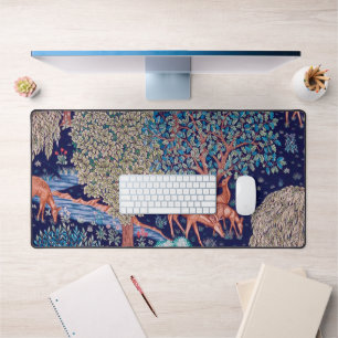 Deers in The Forest, William Morris Desk Mat