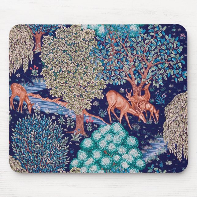Deers in The Forest, William Morris Mouse Pad (Front)