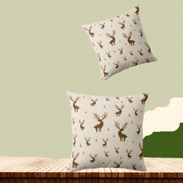 Deers pattern throw pillow (Creator Uploaded)
