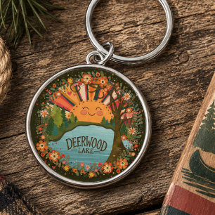 Deerwood Lake Colourful Sunshine Lake Keychain
