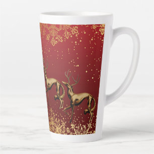 DeerZoi Burgandy . Gold Large Latte Mug