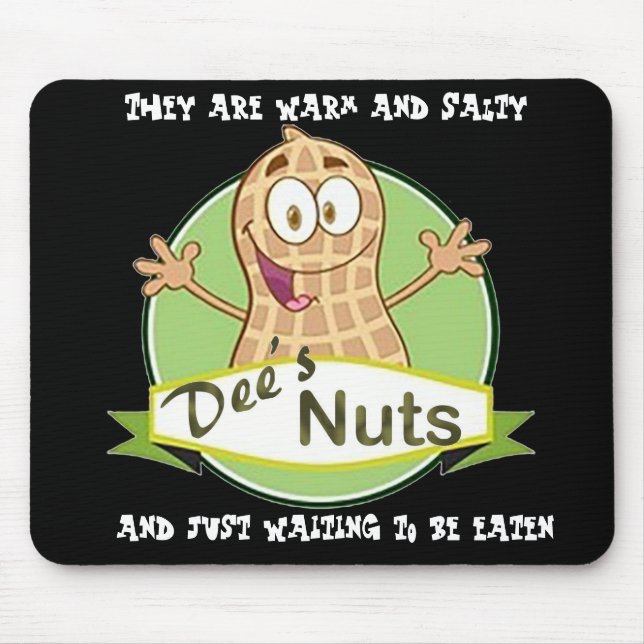 Dee's Nuts Mouse Pad (Black) (Front)