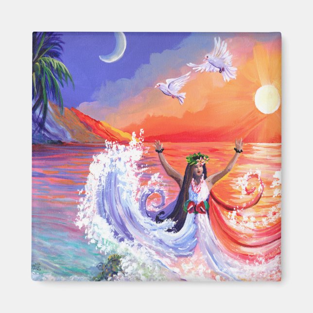 Déesse de l'Intuition à Hawaii Beach Magnet (Devant)