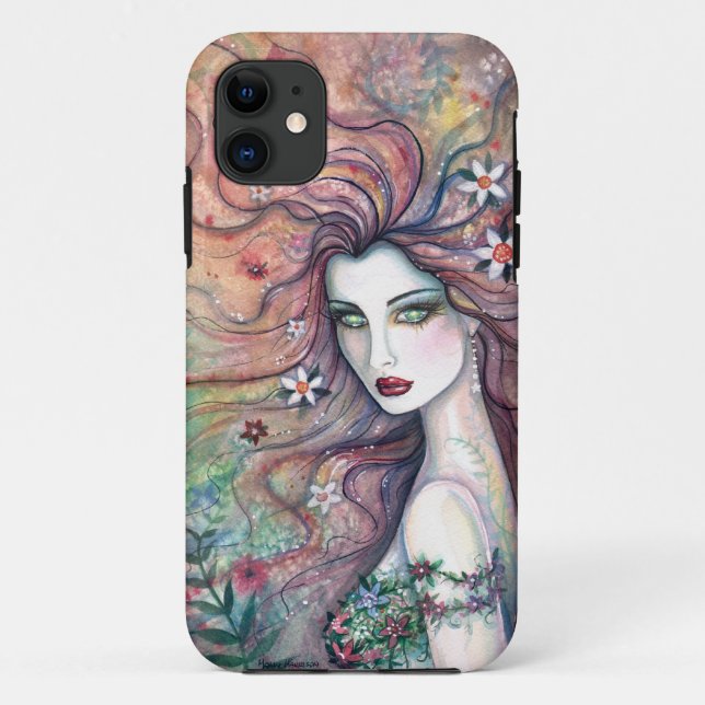 Déesse des fleurs Fée Imaginaire Art coque iphone (Dos)