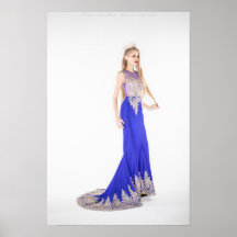 Déesse flamboyante - Porte-robe bleue et affiche d