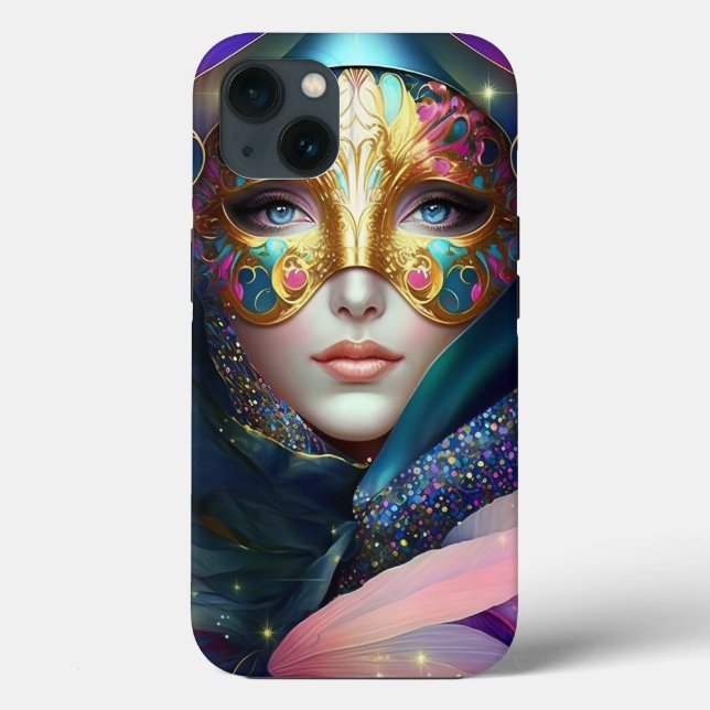 Déesse masquée cosmique Reine Imaginaire Art Coque (Verso)