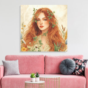 Déesse Solaire Céleste Boho Art Mural Radieuse