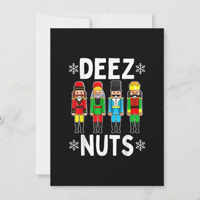 Deez Nuts Funny Nutcracker Christmas Meme Invitation (Front)
