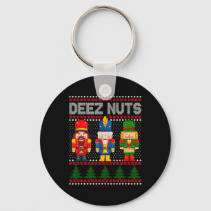 Deez Nuts Nutcracker Fun Ugly Christmas Keychain