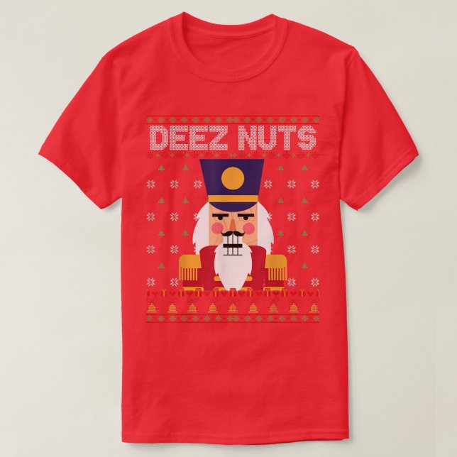 Deez Nuts Nutcracker Funny Ugly Christmas Sweater  (Design Front)