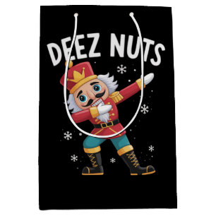 Deez Nuts Nutcracker Nut Funny Christmas  Medium Gift Bag
