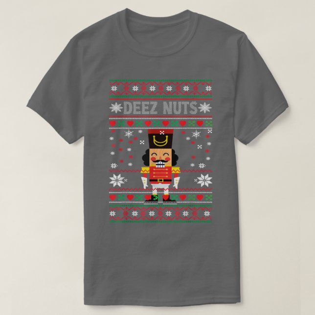 Deez Nuts Nutcracker Ugly Christmas Sweater Funny  (Design Front)