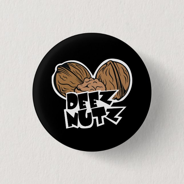 Deez Nutz Funny Illustration 1 Inch Round Button (Front)